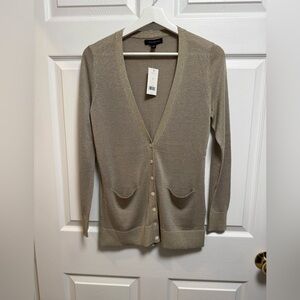 Banana Republic Shimmering Gold Cardigan NWT Size XS